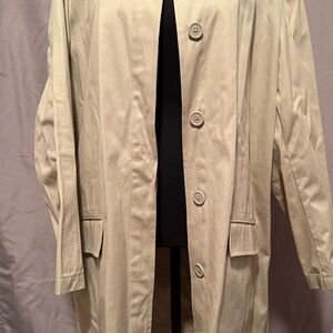 Cream Button-Up Trench Coat